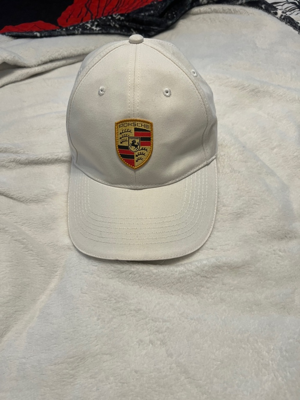 Porsche Design White Baseball Cap with Embroidered Crest